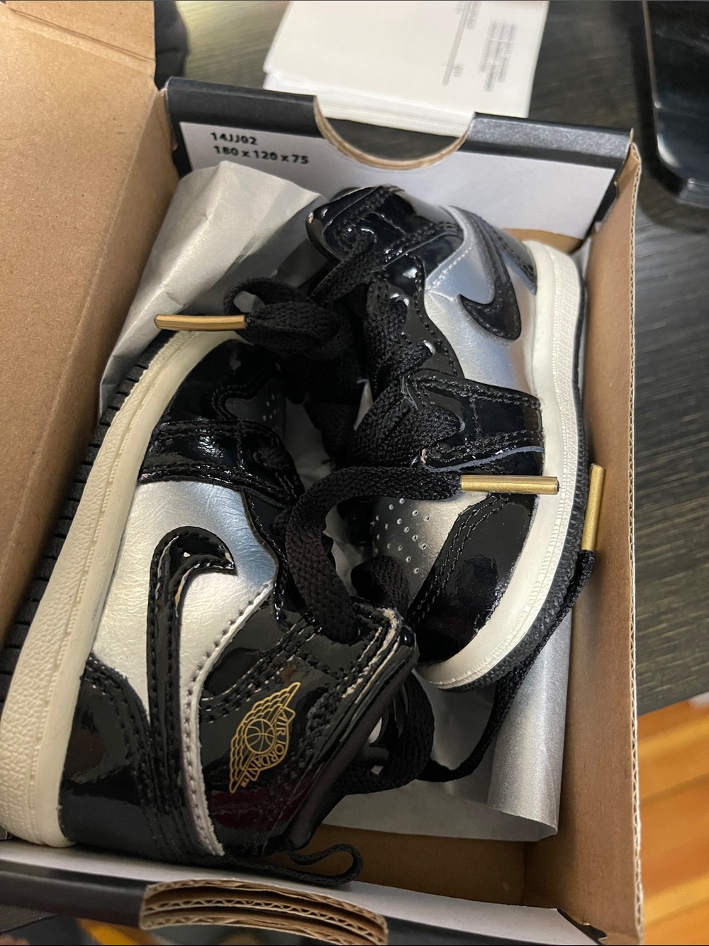 Nike Kids' Black, Silver & Gold High-Top Sneakers